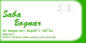 saba bognar business card